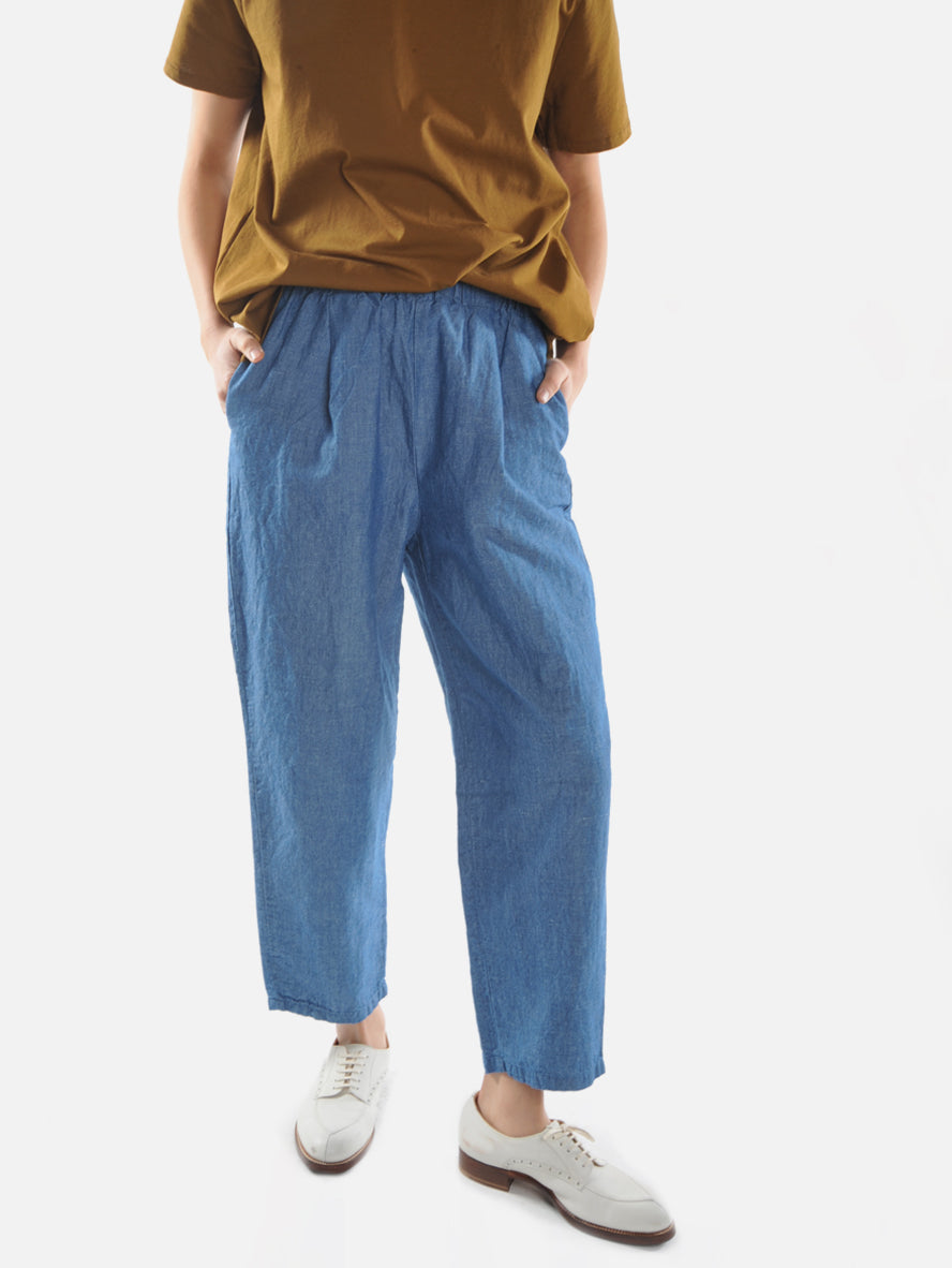 Buy FabNu Blue Cotton Linen Ankle Length Casual Pant for Women Online at  Fabindia | 20095962